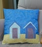  Cushion cover - At the Beach featuring Beach Huts - Image 1