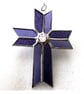 Cross Purple Suncatcher Stained Glass Handmade Crystal 061 - Image 4
