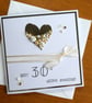 Embellished Heart Pearl Wedding Anniversary Card - 30th Anniversary - Image 6