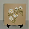 original art hand painted daisies greetings card ( ref F 714)