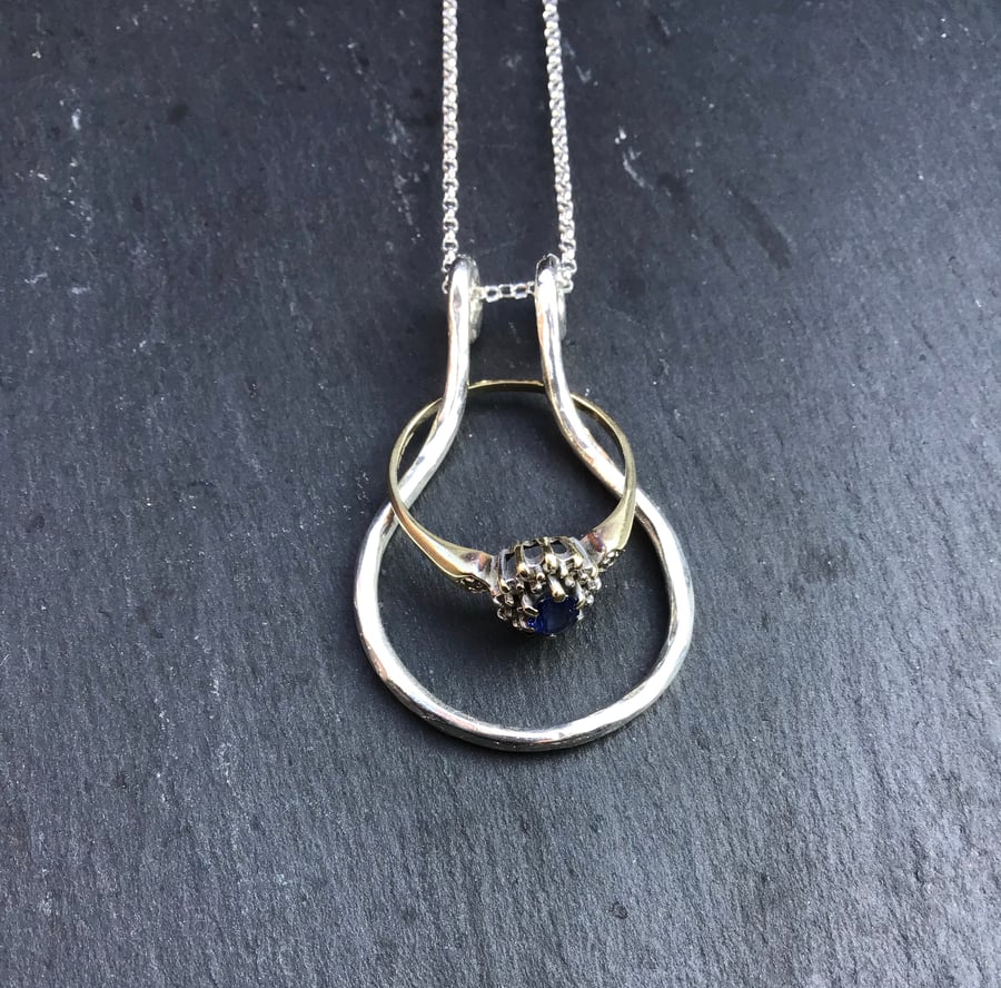 Sterling Silver ring holder pendant 