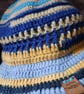 Crochet Summer Bucket Hat - Blue Yellow - Image 5
