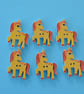 Wooden Yellow Unicorn Buttons  6pk 30x15mm approx. (U6) - Image 1