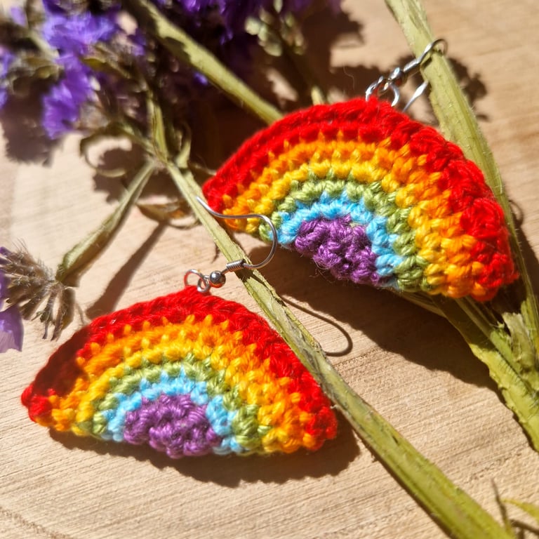 Rainbow dangle earrings, Rainbow jewellery, Rainbow birthday gift, Rainbow theme