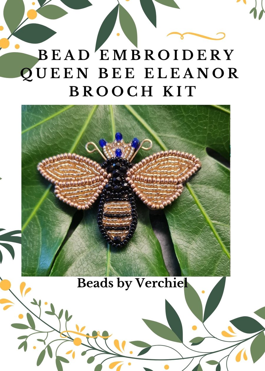 Jewellery Making - Bead embroidery Eleanor Queen Bee Brooch Kit