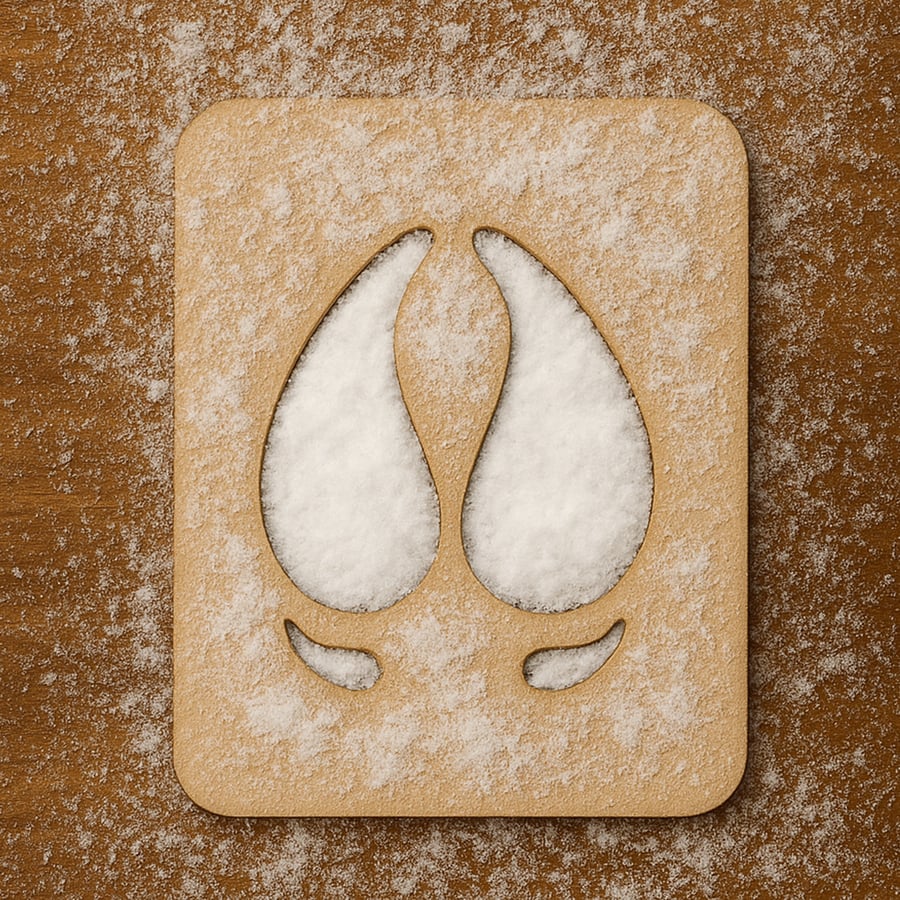 Reindeer Hoof Stencil – Reusable Reindeer Footprint Template for Fake Snow 