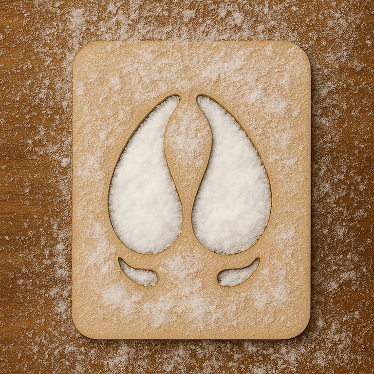 Reindeer Hoof Stencil – Reusable Reindeer Footprint Template for Fake Snow 