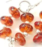 Sterling Silver Amber & Pearl Drop Earrings Statement Drop Earrings  - Image 7