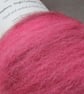 50g Raspberry Pink Cochineal Naturally Dyed Shetland Wool Batt
