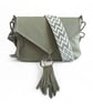 Olivia - Sage Green Leather Crossbody Bag - Sustainable & Eco Friendly