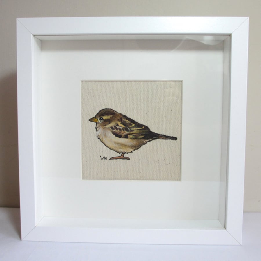 Female Sparrow Painting - Mounted