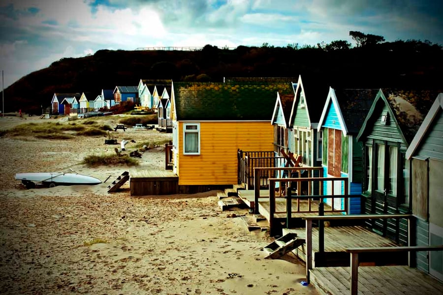Beach Huts Hengistbury Head Dorset England Photograph Print