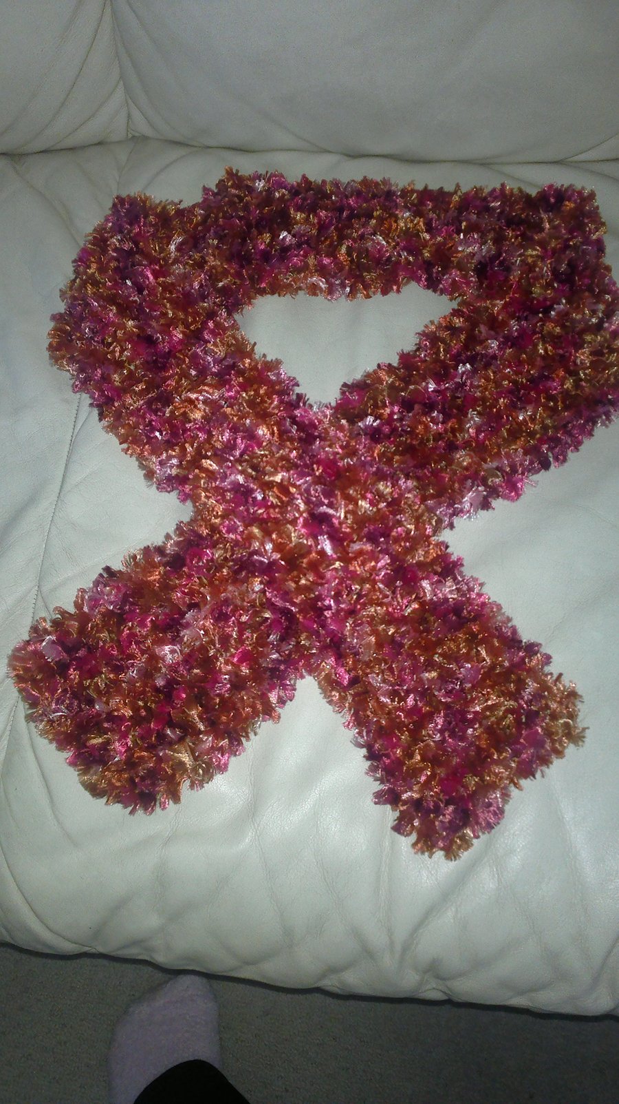 Hand knit ladies scarf