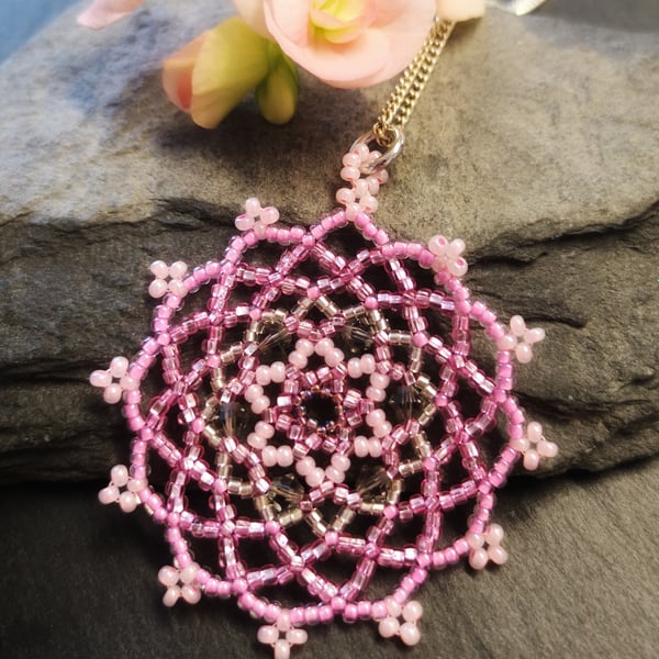 Seconds Sunday - Beadwork Mandala Beadwork Necklace