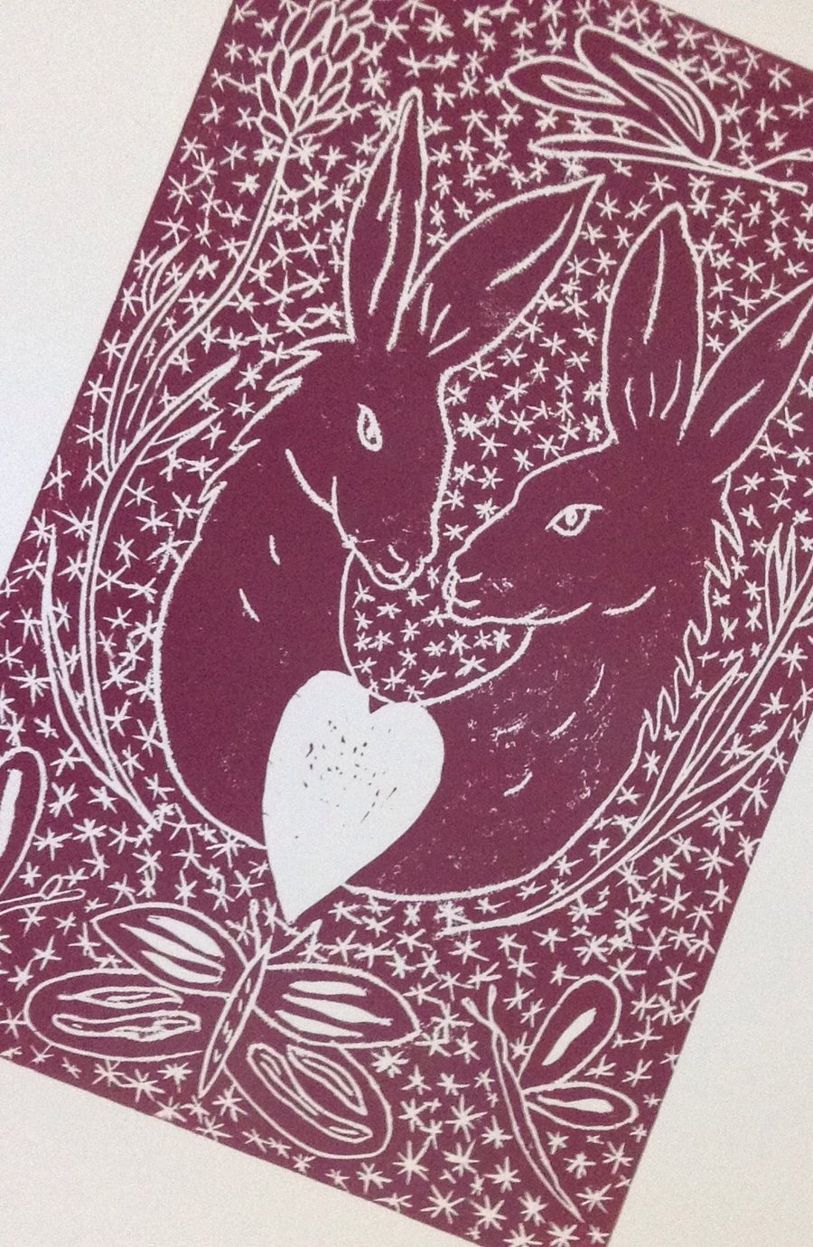 Linocut Hare 4 You artwork