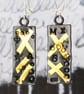 Unique Keum boo earrings handmade by John & Dawn Field. Oxidised sterling silver - Image 4