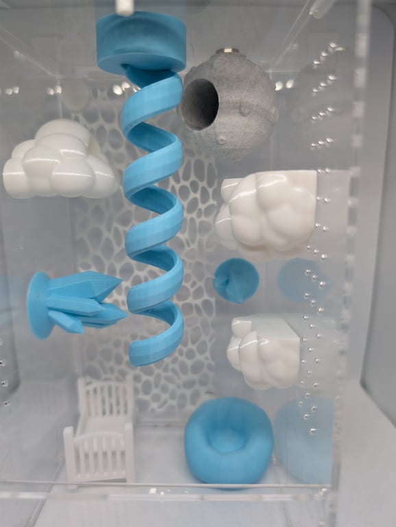 11 piece 3d printed cloud theme jumping spider decor