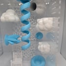 11 piece 3d printed cloud theme jumping spider decor