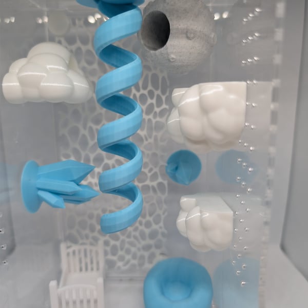 11 piece 3d printed cloud theme jumping spider decor