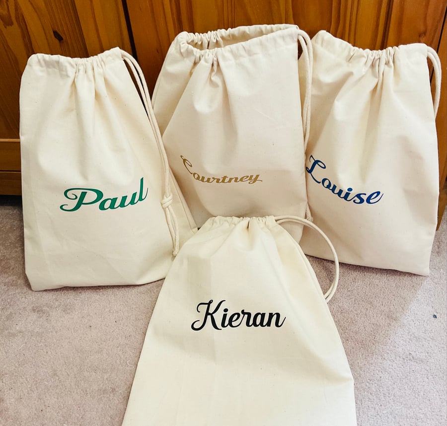 Personalised drawstring bags 