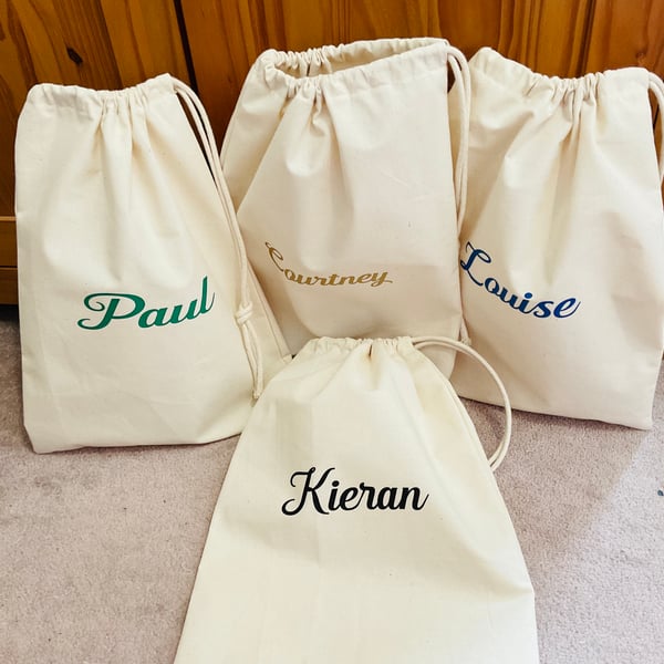 Personalised drawstring bags 