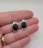 Onyx and Sterling Silver Dangle Earrings  - Image 4