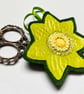 Upcycled embroidered spring flower daffodil home Easter decoration. - Image 3
