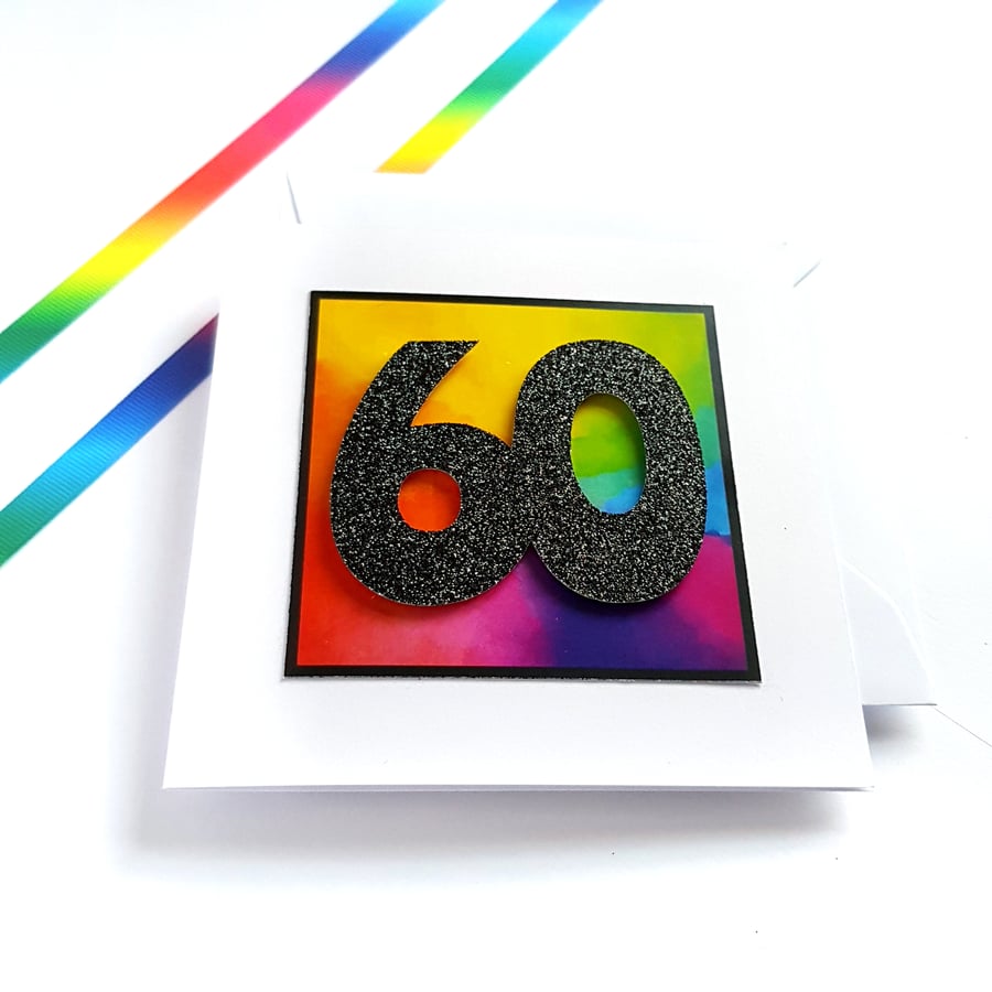 Age 60 - Rainbow 60th Birthday Card