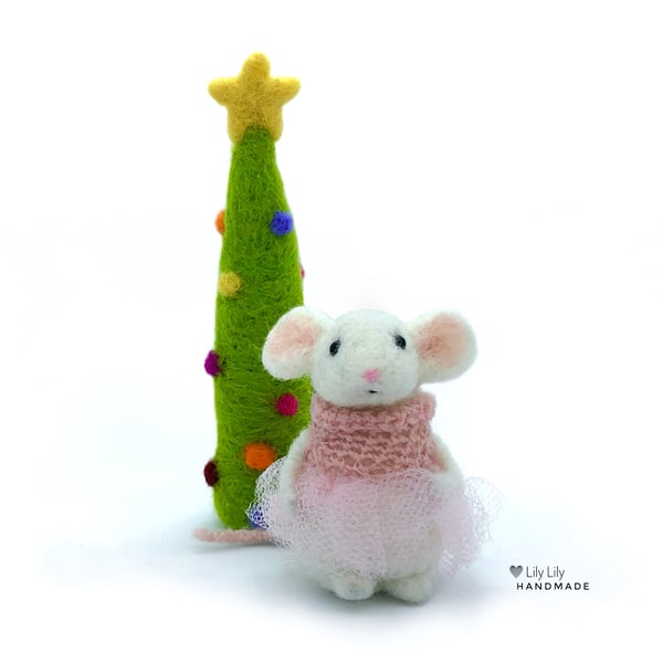 Ballerina Mouse, Isabella, needle felted by Lily Lily Handmade