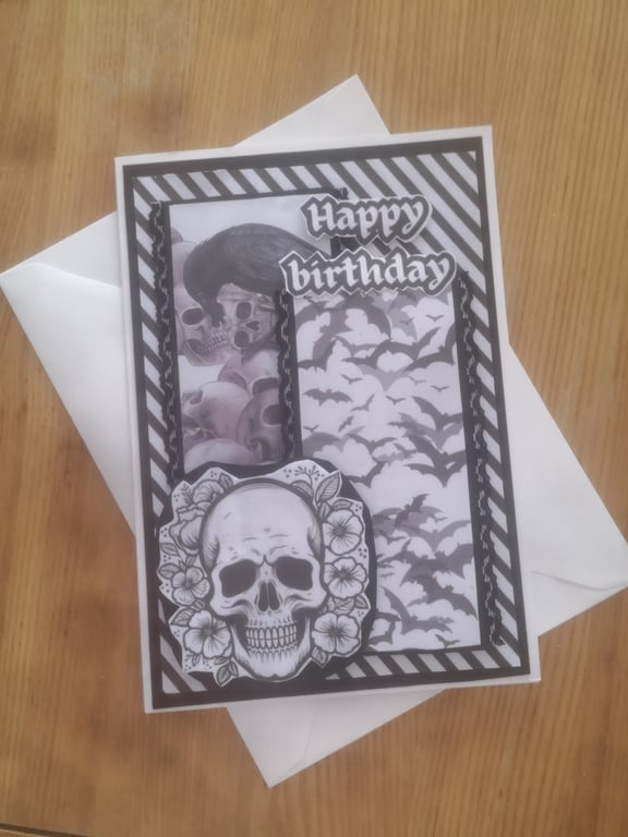 Gothic skull birthday card 