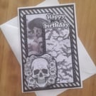 Gothic skull birthday card 
