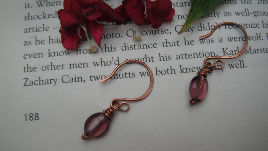 Amethyst Droplet Bead Earrings