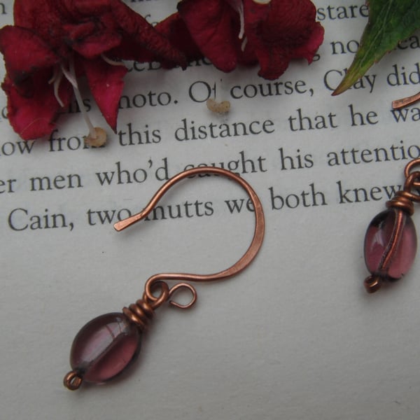 Amethyst Droplet Bead Earrings