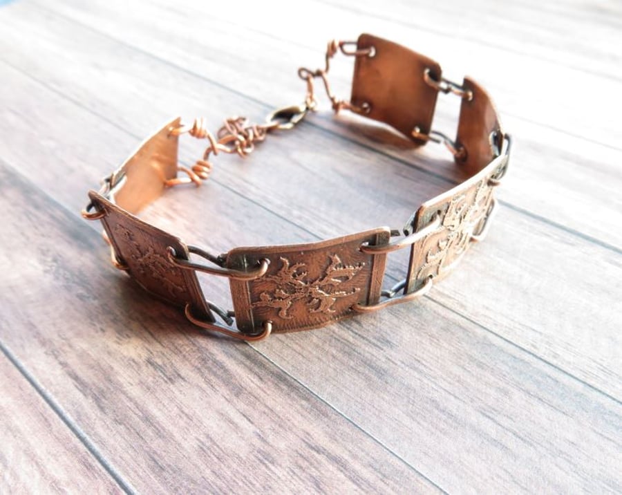 Copper linked and Chain Bangle