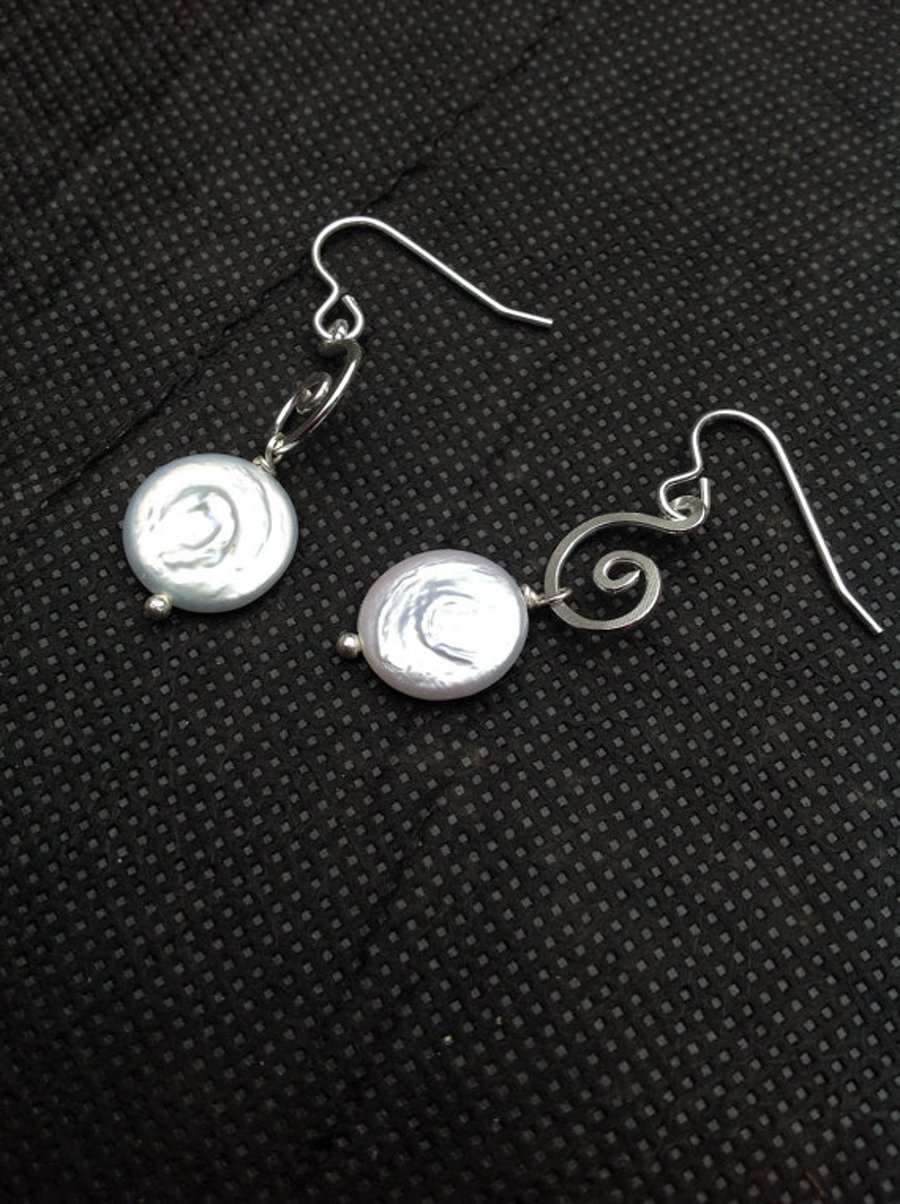 Silver swirl earrings