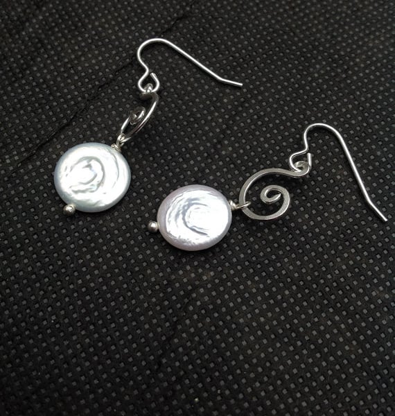 Silver swirl earrings
