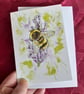 A6 Art Greetings Card, Bee on Lavender