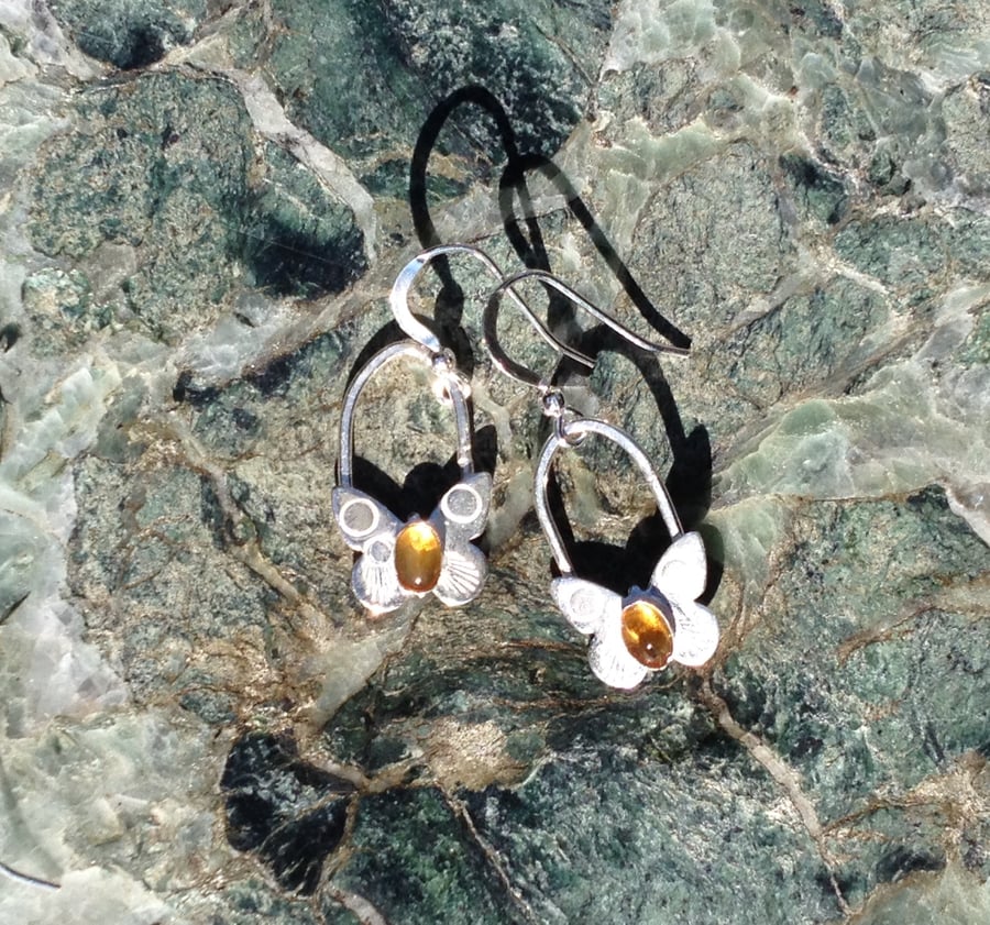 Citrine Butterfly earrings
