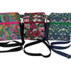 Small Liberty fabric shoulder bag, slim multi pockets, teen messenger style 