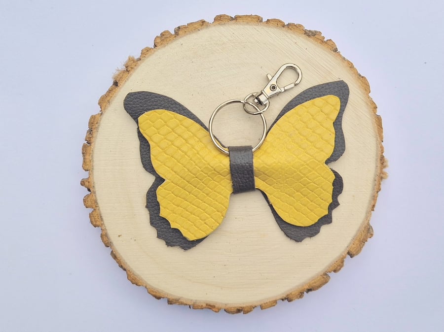 Leather Butterfly Bag Charm