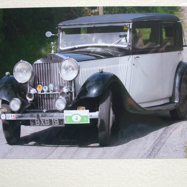 Photographic greetings card of a 1935 Rolls Royce 20-25 Barker S. de V.