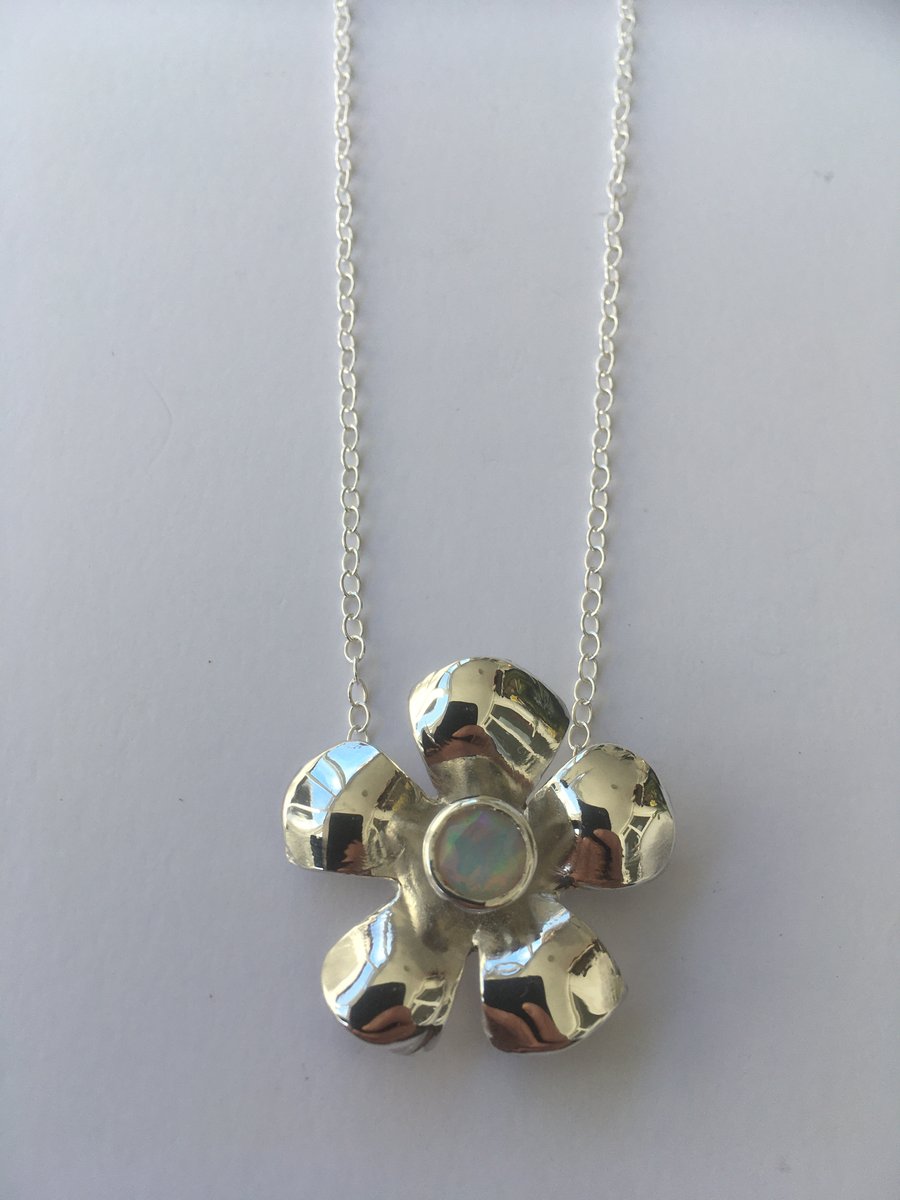 Opal blossom pendant 