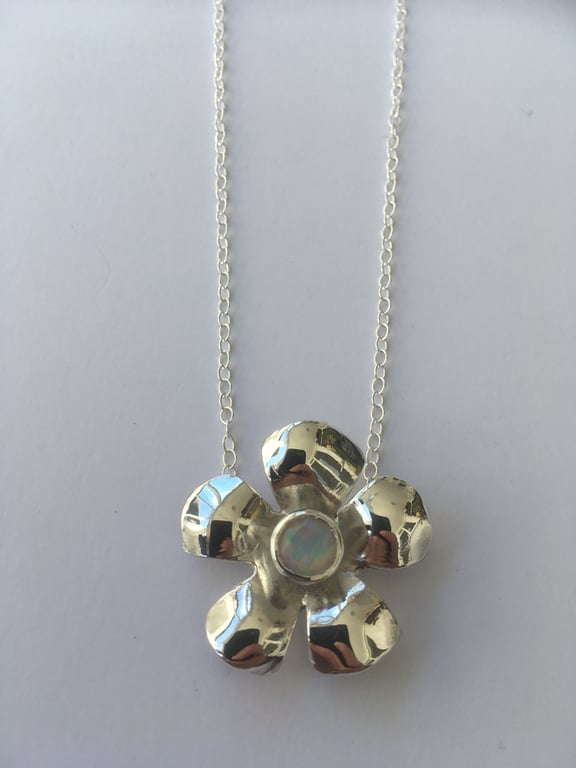 Opal blossom pendant 