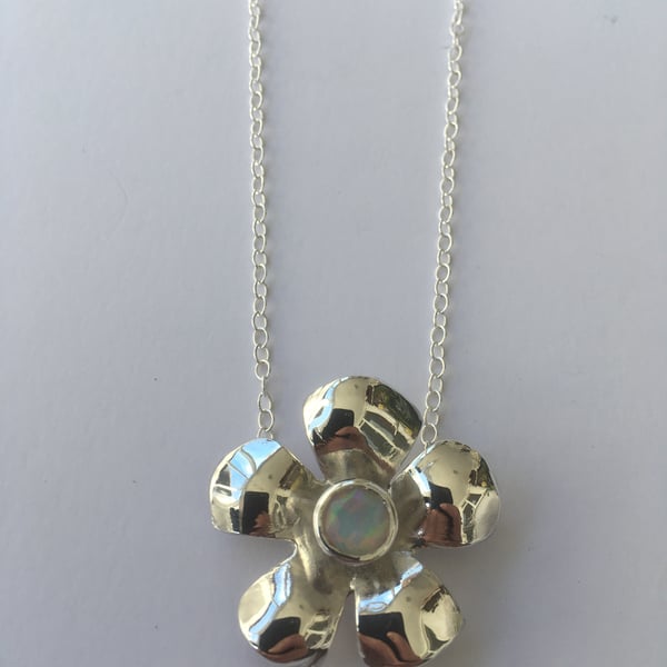 Opal blossom pendant 