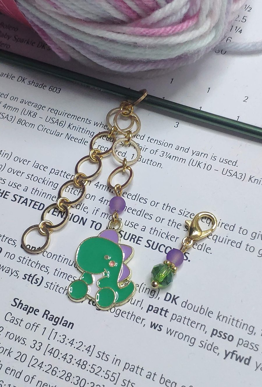 Row counter for knitting, Dragon design row counter for knitting