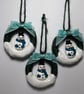 Set of 3 Snowman Christmas Decoration Teal or Red - Image 7