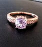 7mm Kunzite Solitaire Rosegold Ring Size P-Q or Size 8 - Image 8