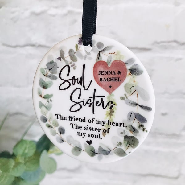 Soul sister keepsake, gift for best friend, ceramic keepsake, soul sister quote,