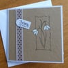 Thinking of You Card - Snowdrops on Kraft Card