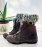 Multicoloured Boot Cuffs, Bright Crochet Ankle Warmers, One Size. - Image 2